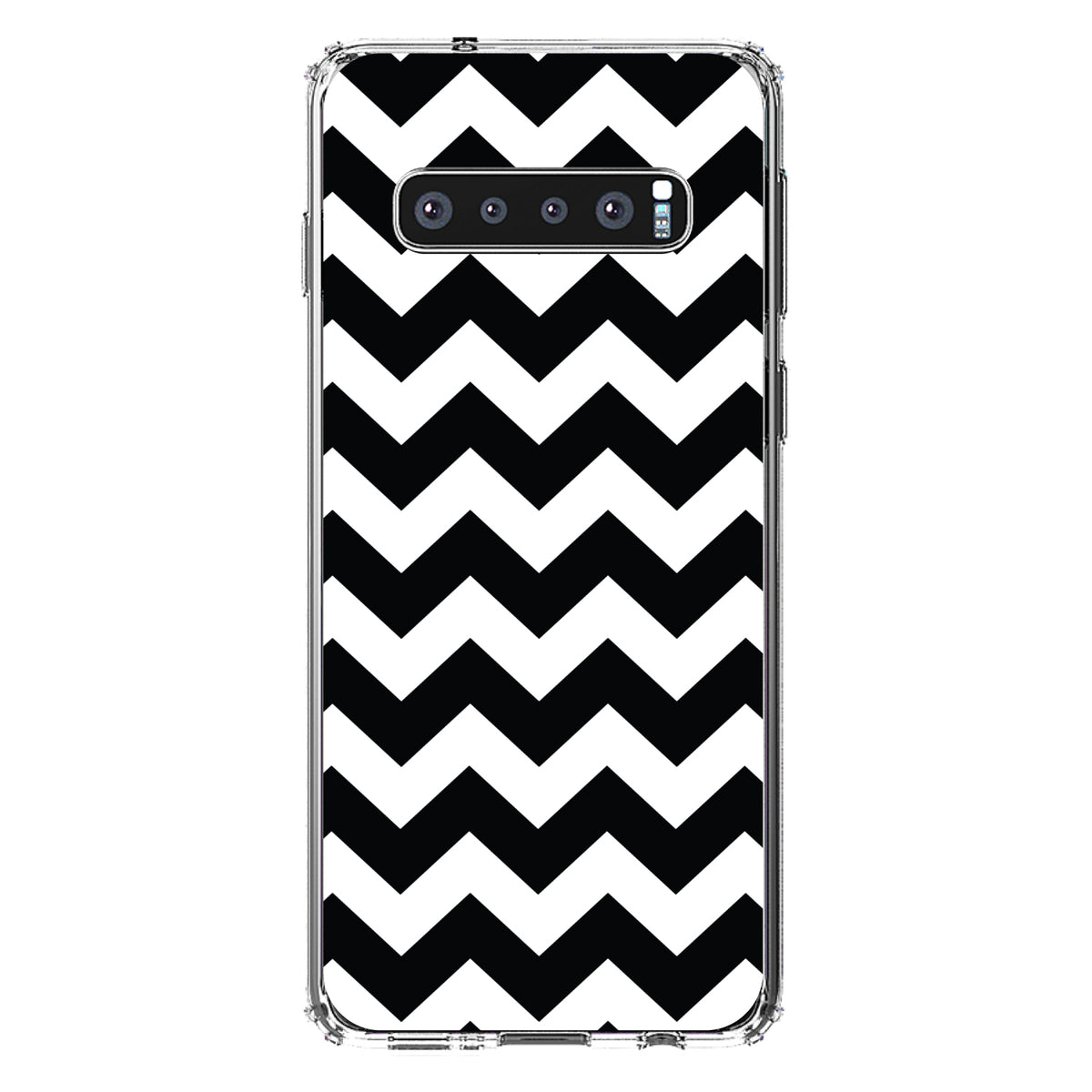 Black & White Chevron Stripes Clear Shockproof iPhone Case, view 17