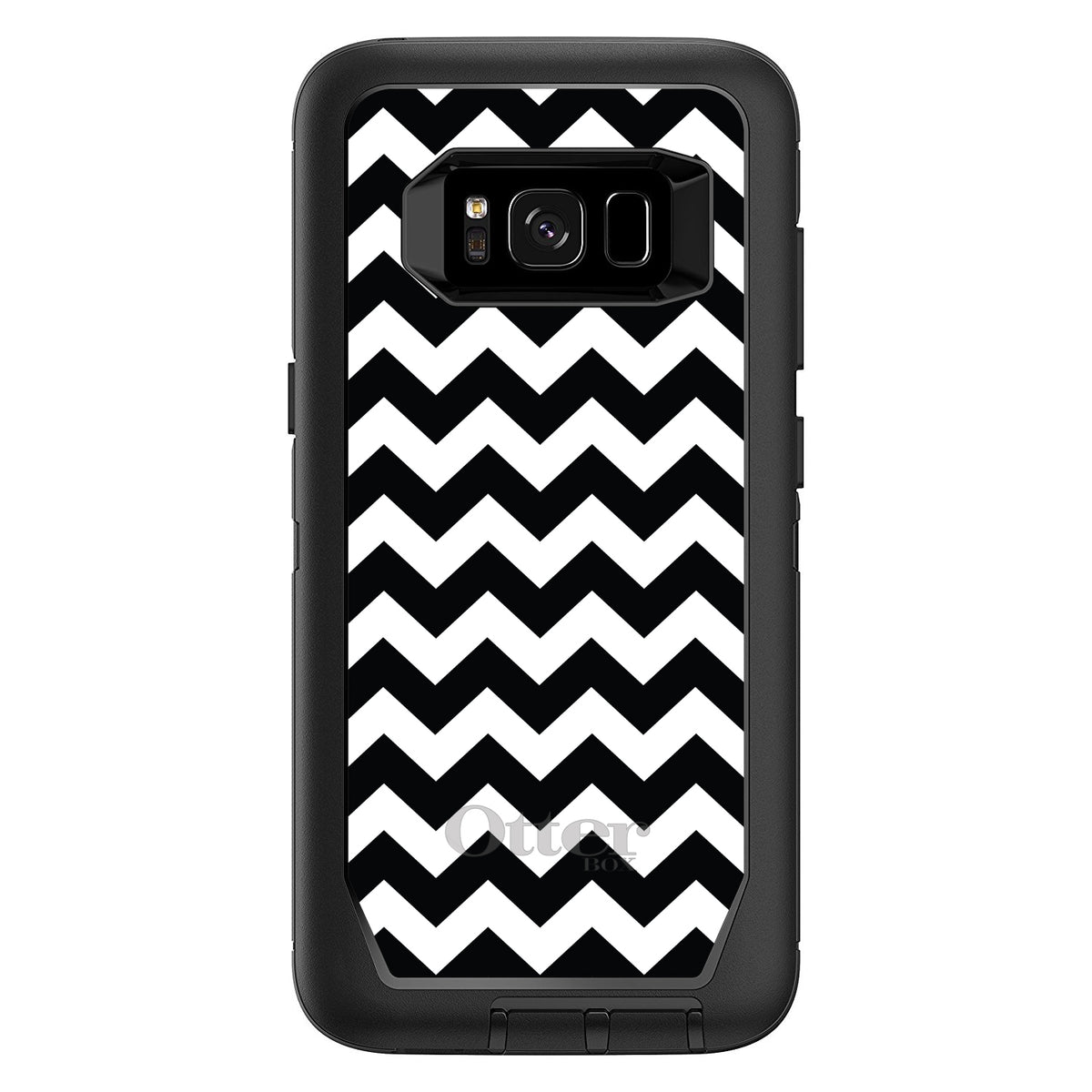 Black & White Chevron Stripes OtterBox Defender Case for iPhone & Galaxy, view 12
