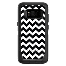 DistinctInk™ OtterBox Defender Series Case for Apple iPhone / Samsung Galaxy / Google Pixel - Black & White Chevron Stripes