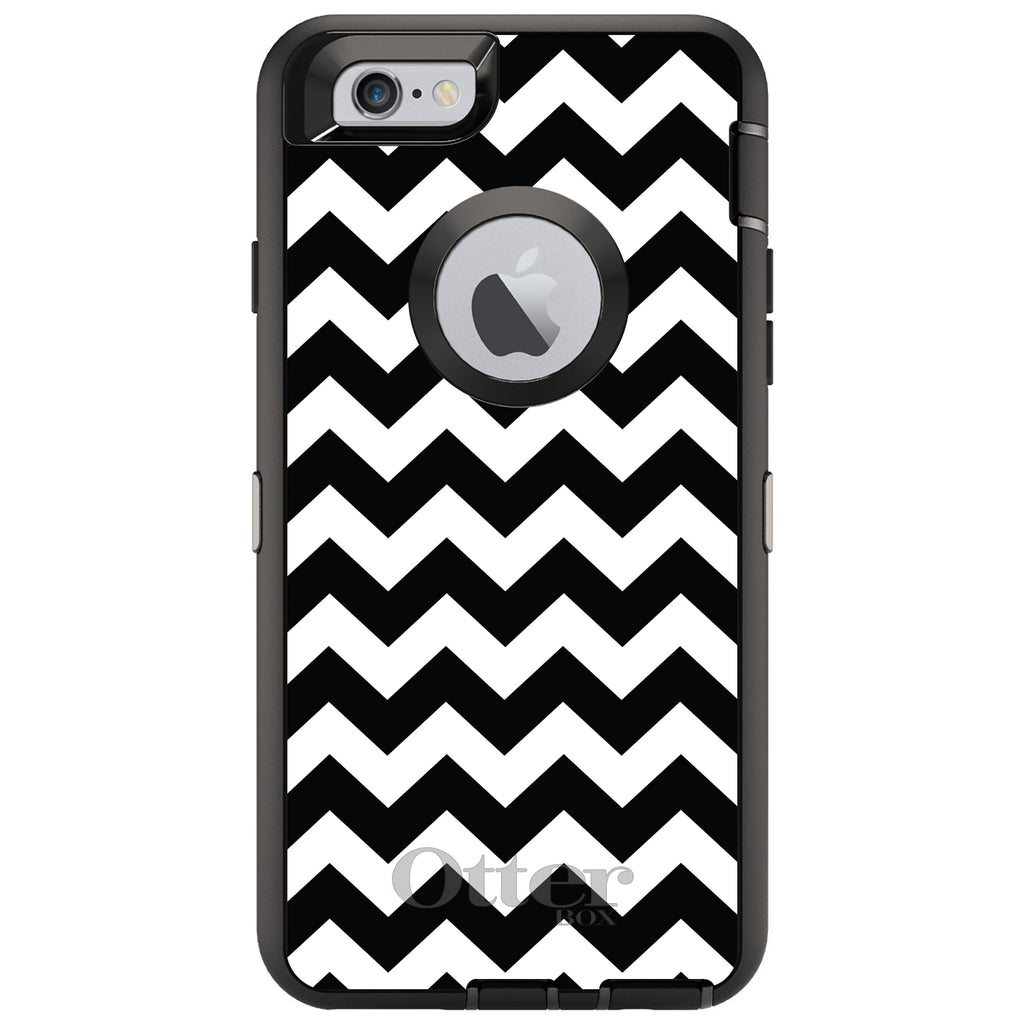 Black & White Chevron Stripes OtterBox Defender Case for iPhone & Galaxy, view 4