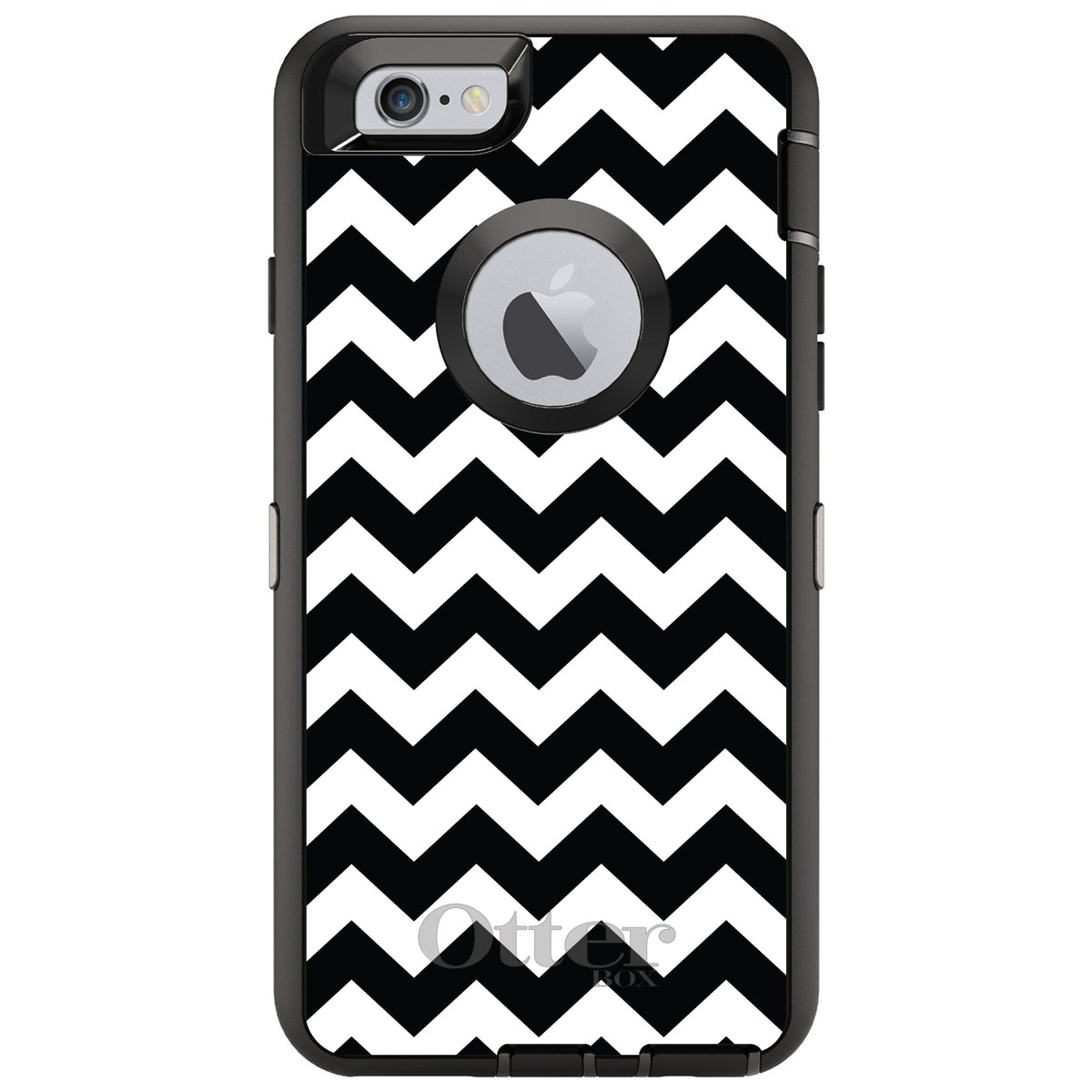 Black & White Chevron Stripes OtterBox Defender Case for iPhone & Galaxy, view 4