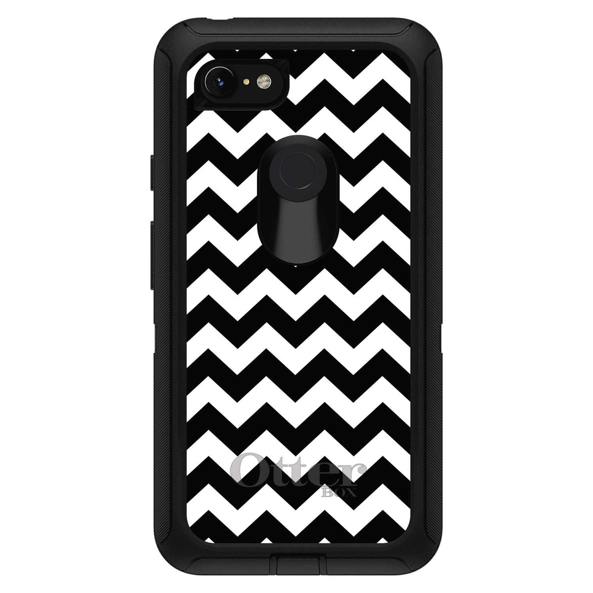 Black & White Chevron Stripes OtterBox Defender Case for iPhone & Galaxy, view 18