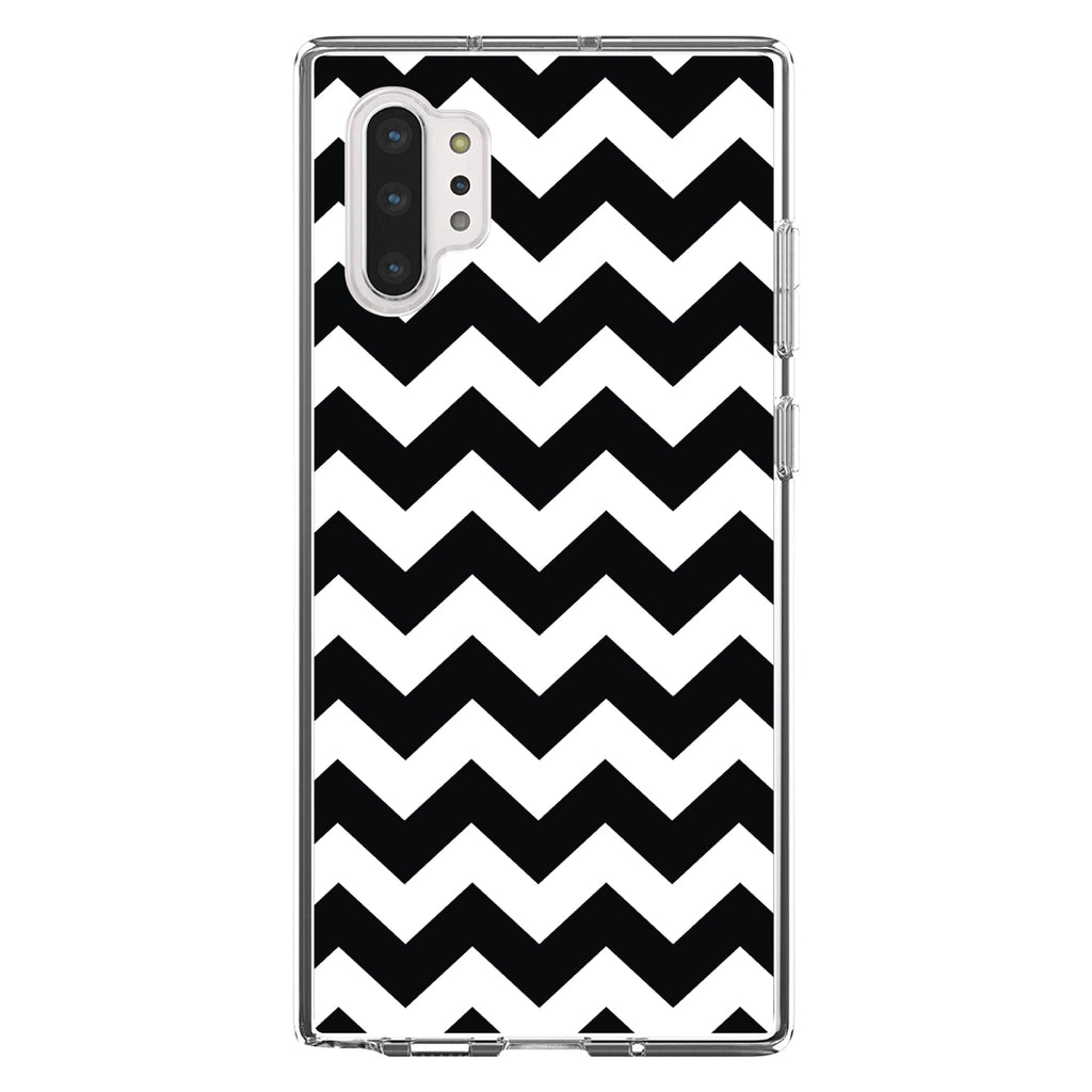 Black & White Chevron Stripes Clear Shockproof iPhone Case, view 10