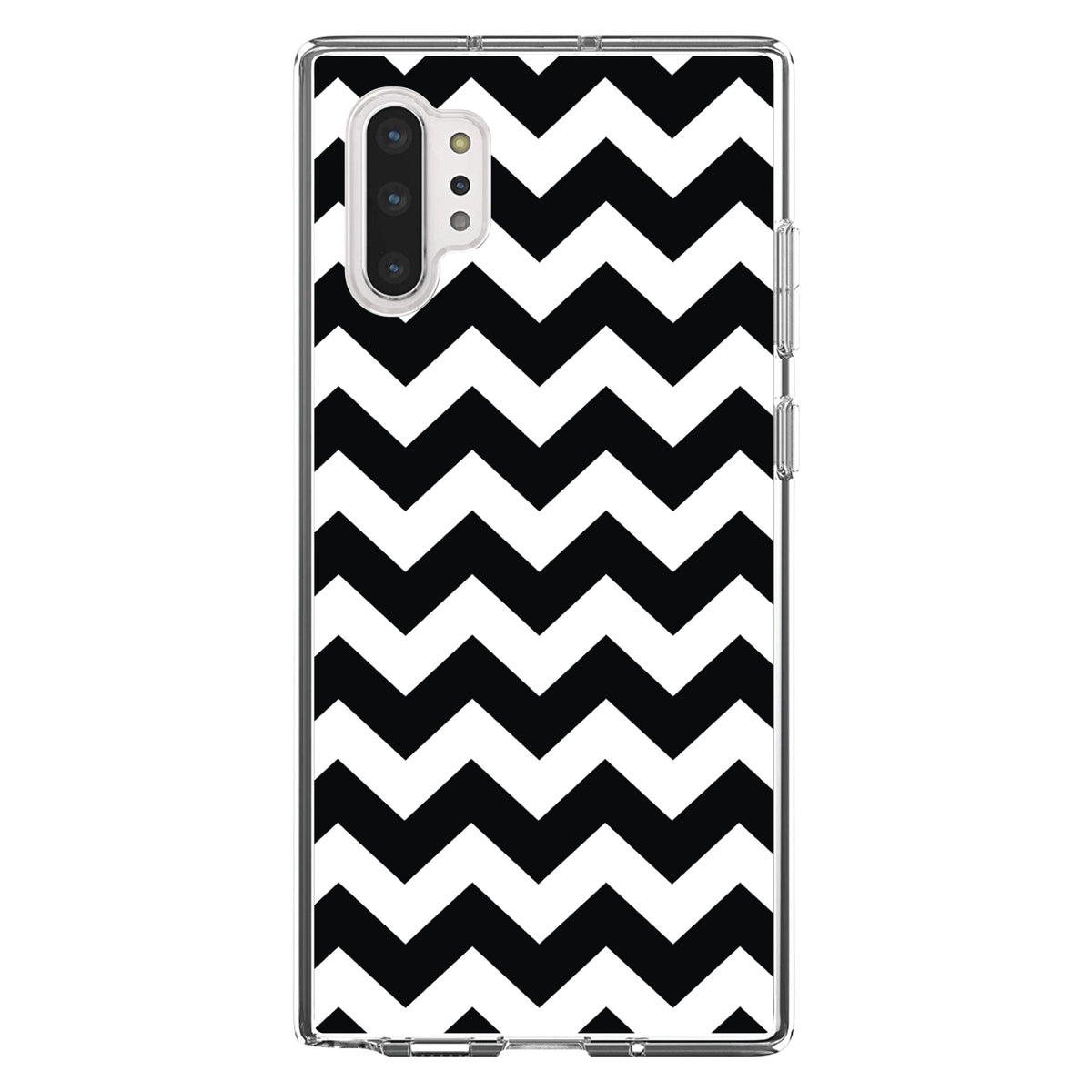 Black & White Chevron Stripes Clear Shockproof iPhone Case, view 10