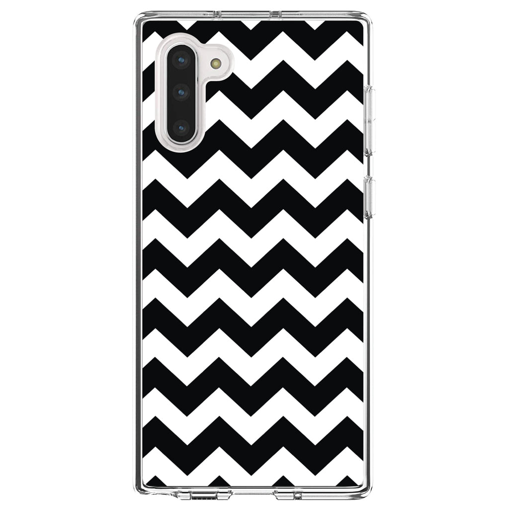 Black & White Chevron Stripes Clear Shockproof iPhone Case, view 9