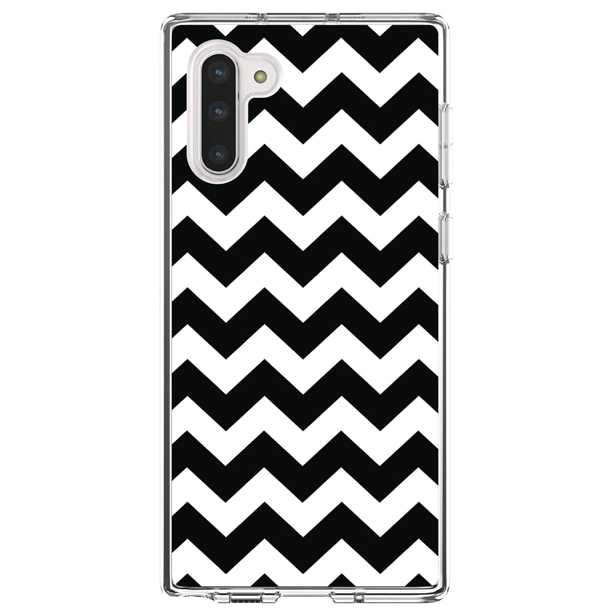 Black & White Chevron Stripes Clear Shockproof iPhone Case, view 9