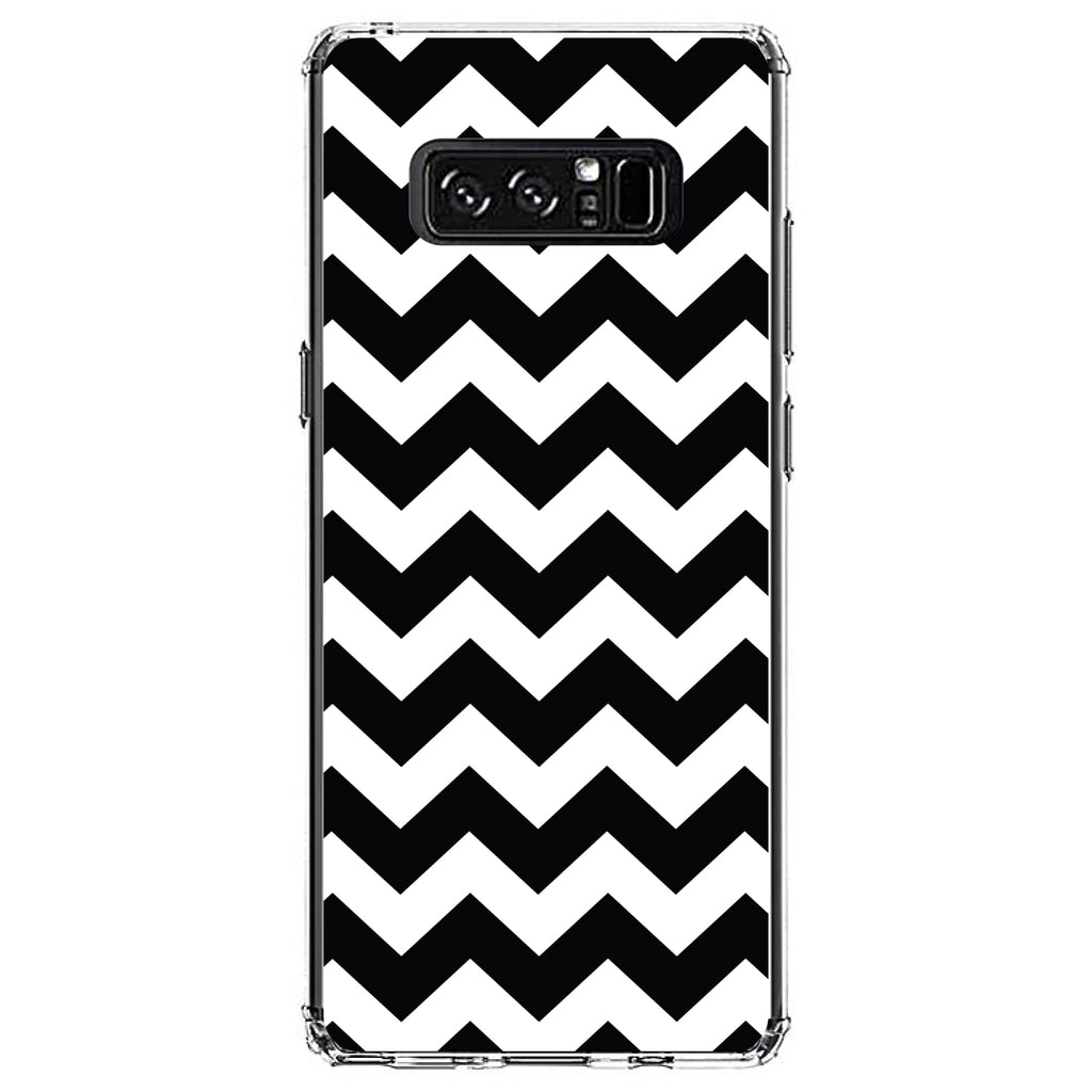 Black & White Chevron Stripes Clear Shockproof iPhone Case, view 12