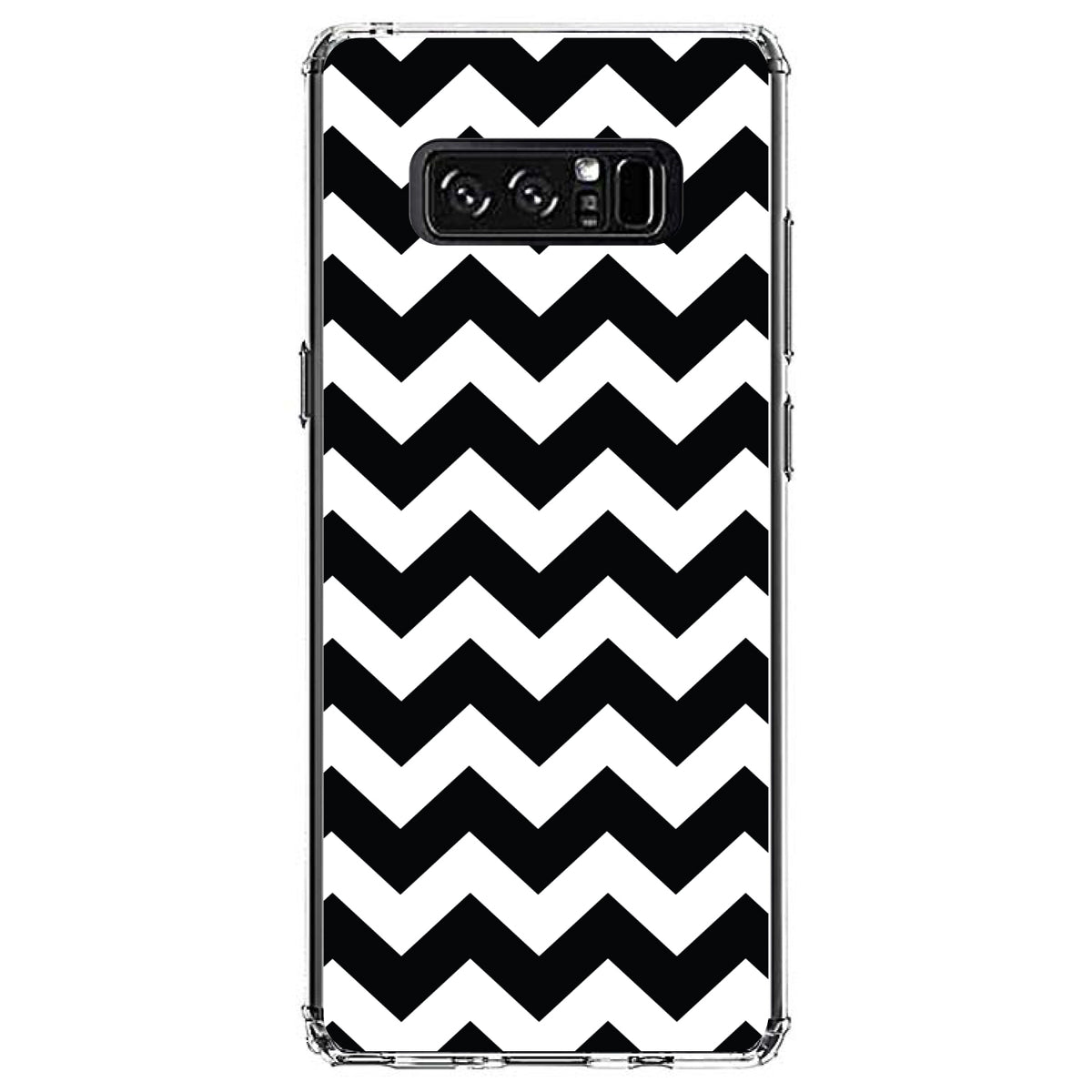 Black & White Chevron Stripes Clear Shockproof iPhone Case, view 12