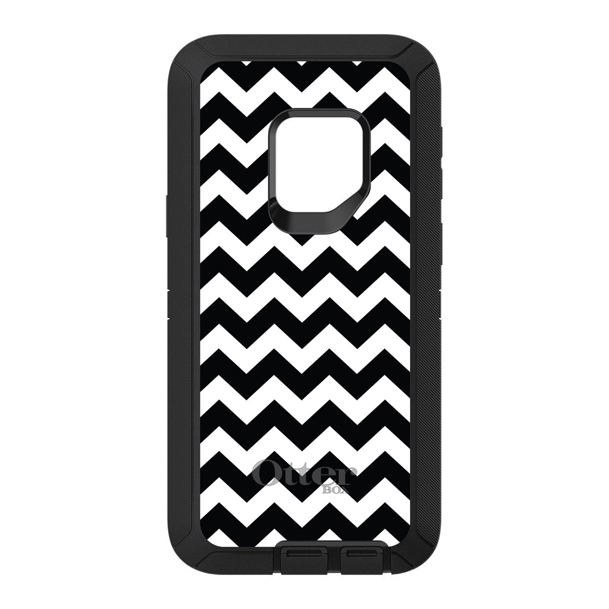 Black & White Chevron Stripes OtterBox Defender Case for iPhone & Galaxy, view 11