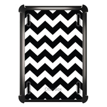 DistinctInk™ OtterBox Defender Series Case for Apple iPad / iPad Pro / iPad Air / iPad Mini - Black & White Chevron Stripes