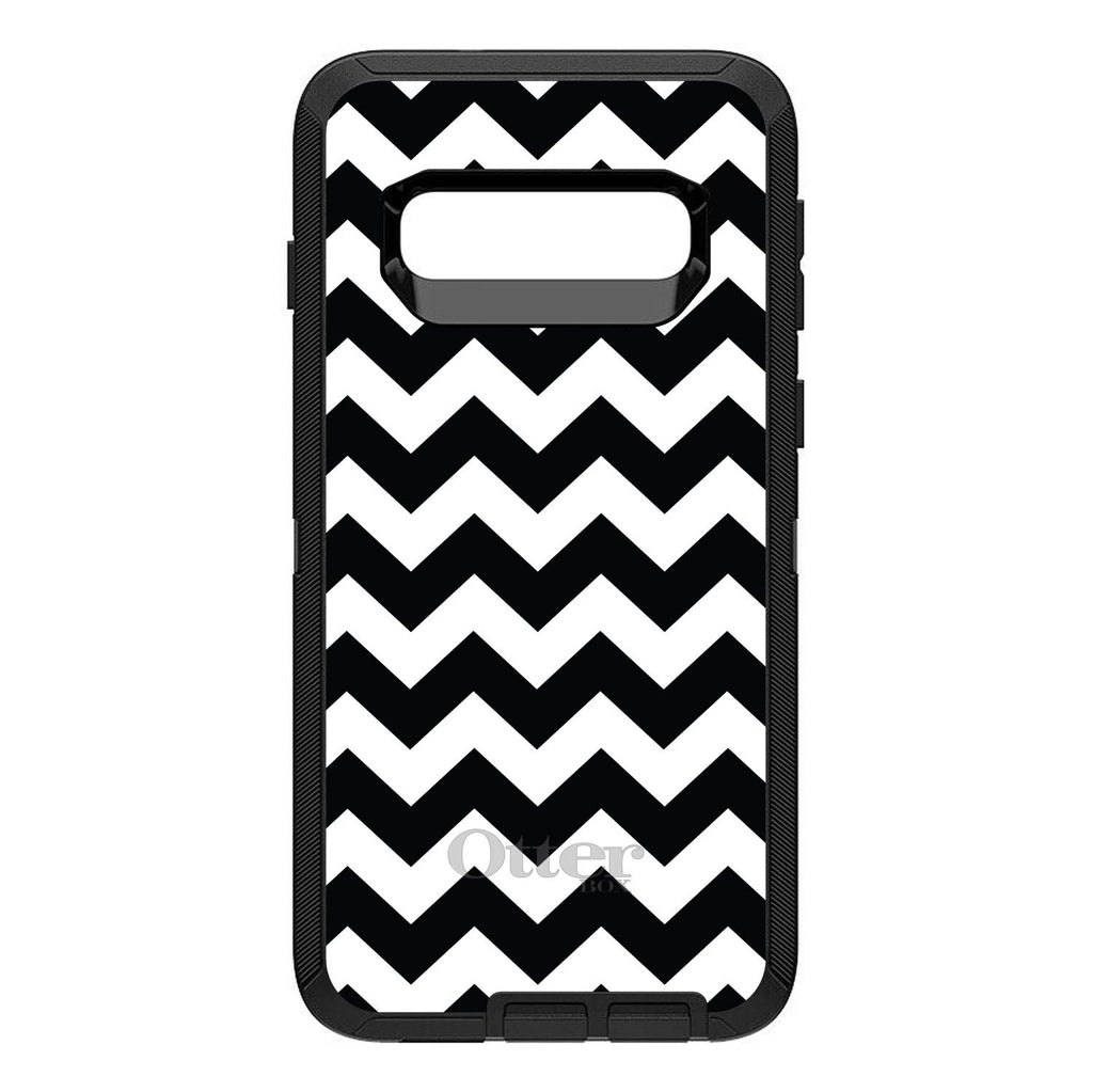Black & White Chevron Stripes OtterBox Defender Case for iPhone & Galaxy, view 9