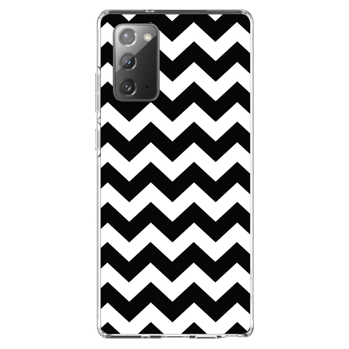 Black & White Chevron Stripes Clear Shockproof iPhone Case, view 8