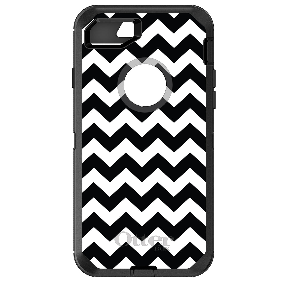 Black & White Chevron Stripes OtterBox Defender Case for iPhone & Galaxy