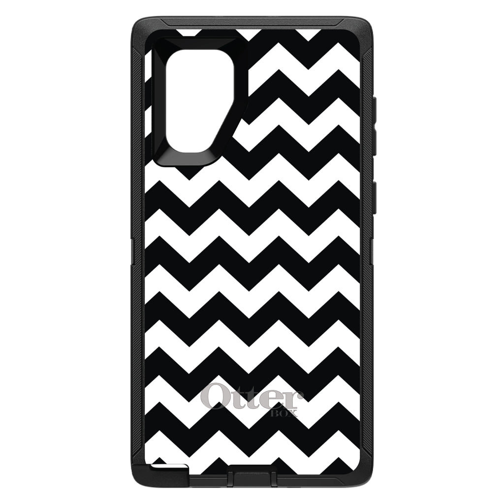Black & White Chevron Stripes OtterBox Defender Case for iPhone & Galaxy, view 14
