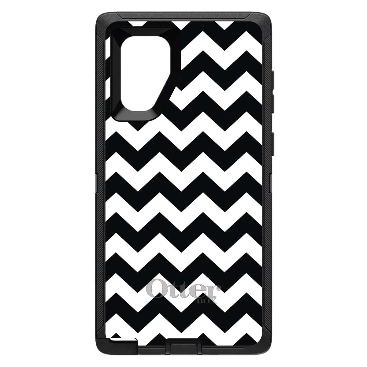 Black & White Chevron Stripes OtterBox Defender Case for iPhone & Galaxy, view 14