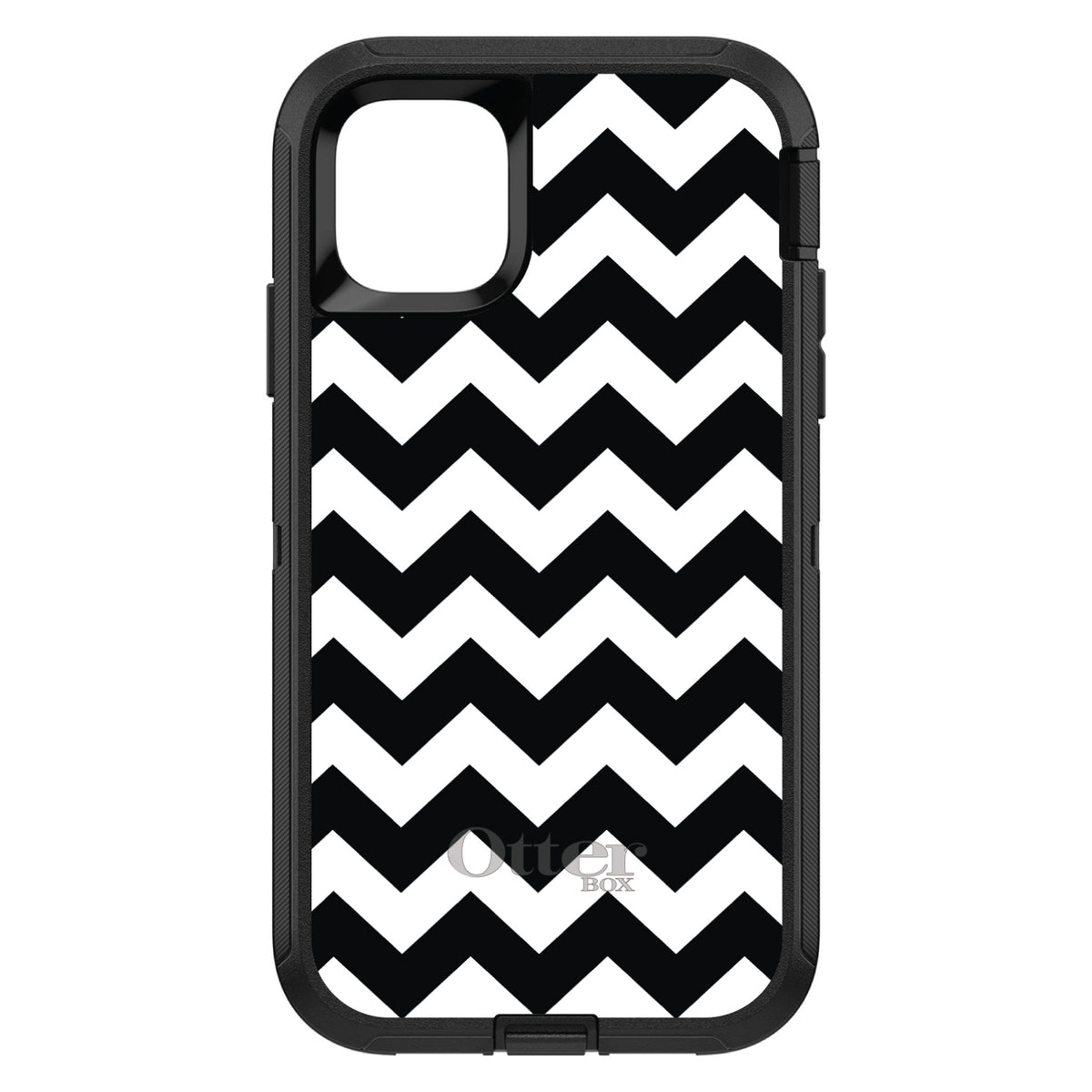 Black & White Chevron Stripes OtterBox Defender Case for iPhone & Galaxy, view 2