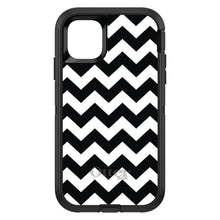 DistinctInk™ OtterBox Defender Series Case for Apple iPhone / Samsung Galaxy / Google Pixel - Black & White Chevron Stripes