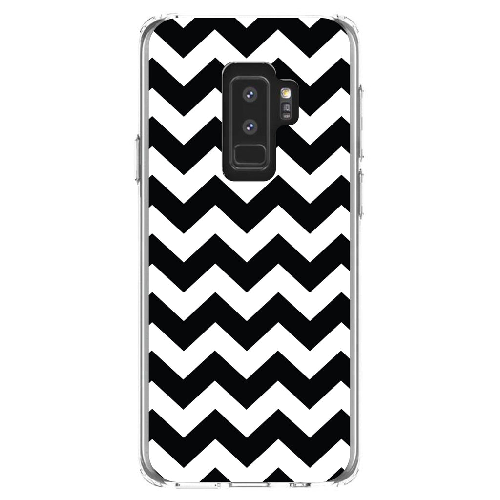 Black & White Chevron Stripes Clear Shockproof iPhone Case, view 20