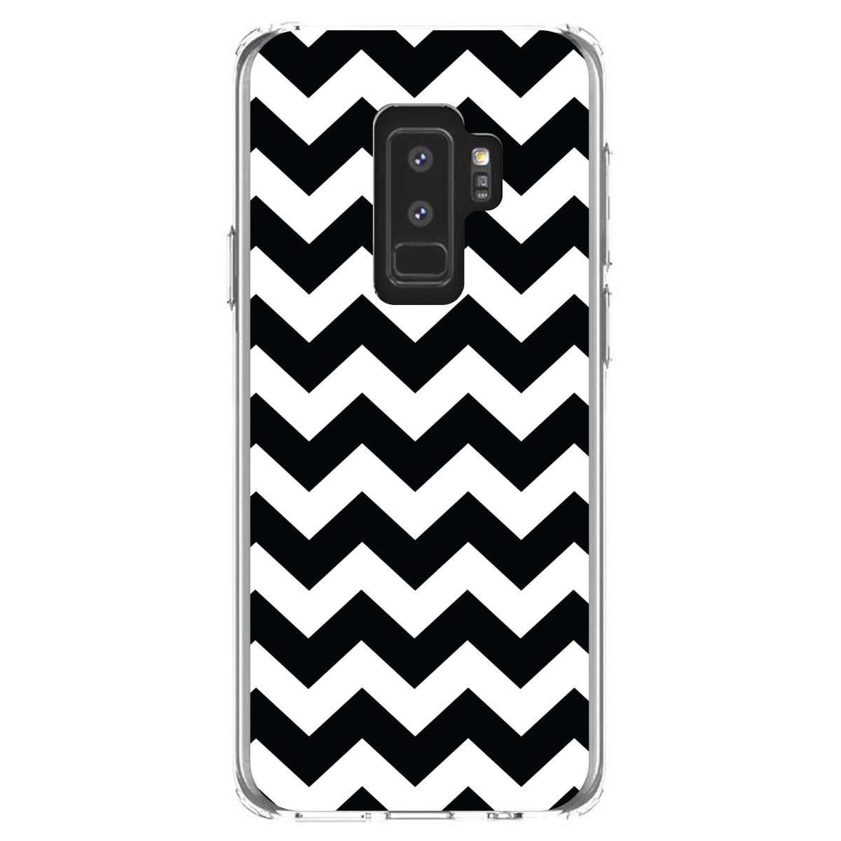 Black & White Chevron Stripes Clear Shockproof iPhone Case, view 20