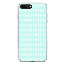 DistinctInk® Clear Shockproof Hybrid Case for Apple iPhone / Samsung Galaxy / Google Pixel - Teal Diamond Pattern