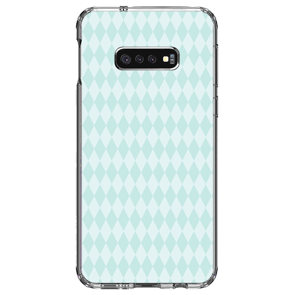 Teal Diamond Pattern Clear Shockproof iPhone Case, view 18