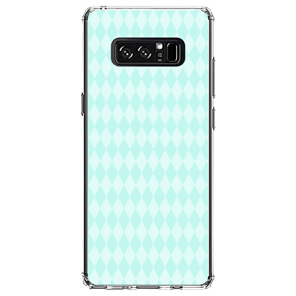 Teal Diamond Pattern Clear Shockproof iPhone Case, view 12
