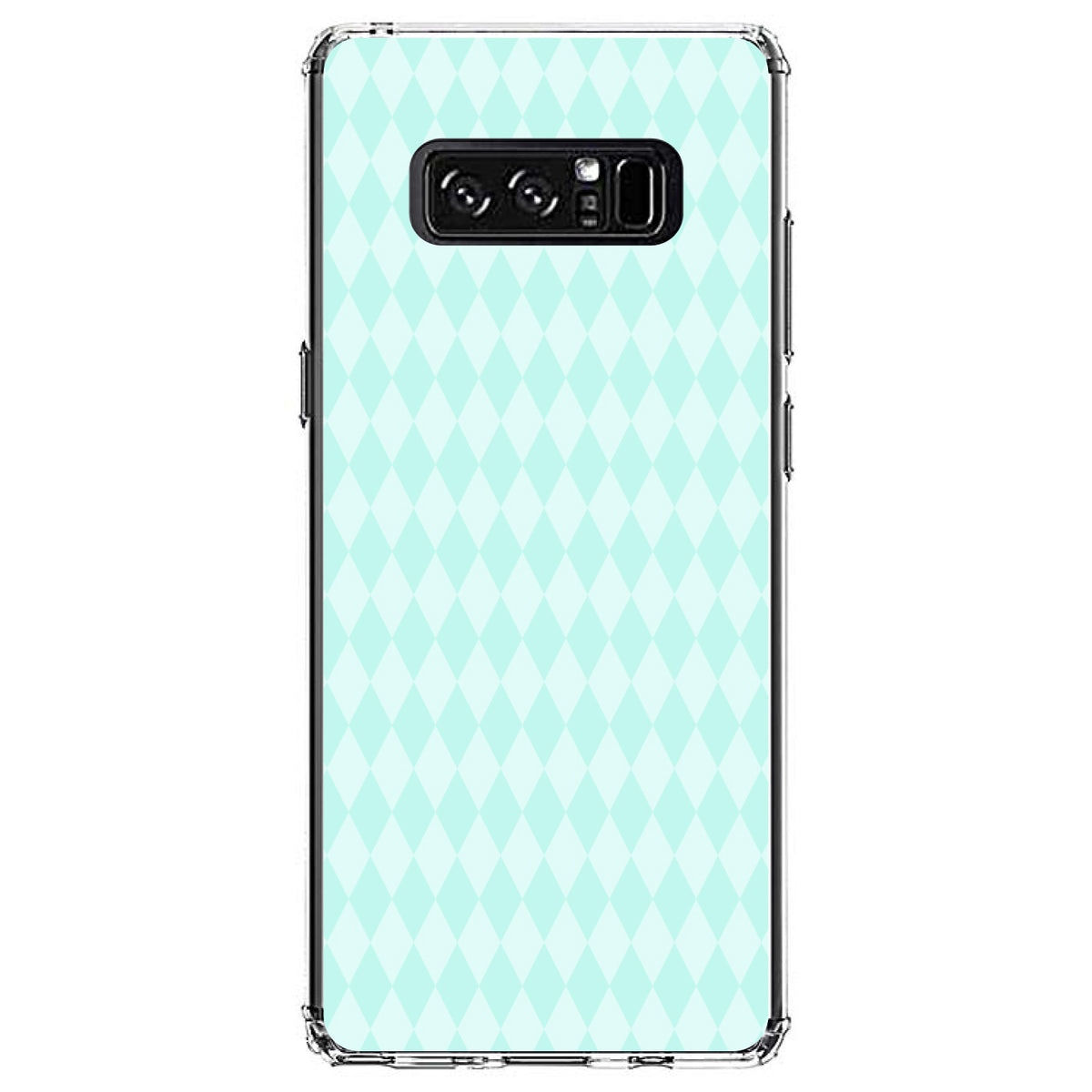Teal Diamond Pattern Clear Shockproof iPhone Case, view 12