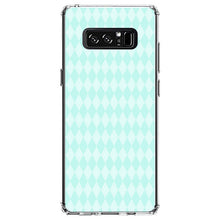 DistinctInk® Clear Shockproof Hybrid Case for Apple iPhone / Samsung Galaxy / Google Pixel - Teal Diamond Pattern