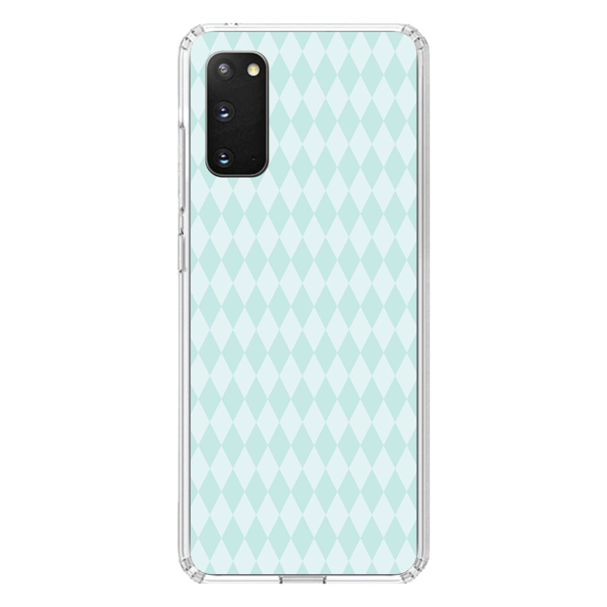 Teal Diamond Pattern Clear Shockproof iPhone Case, view 13