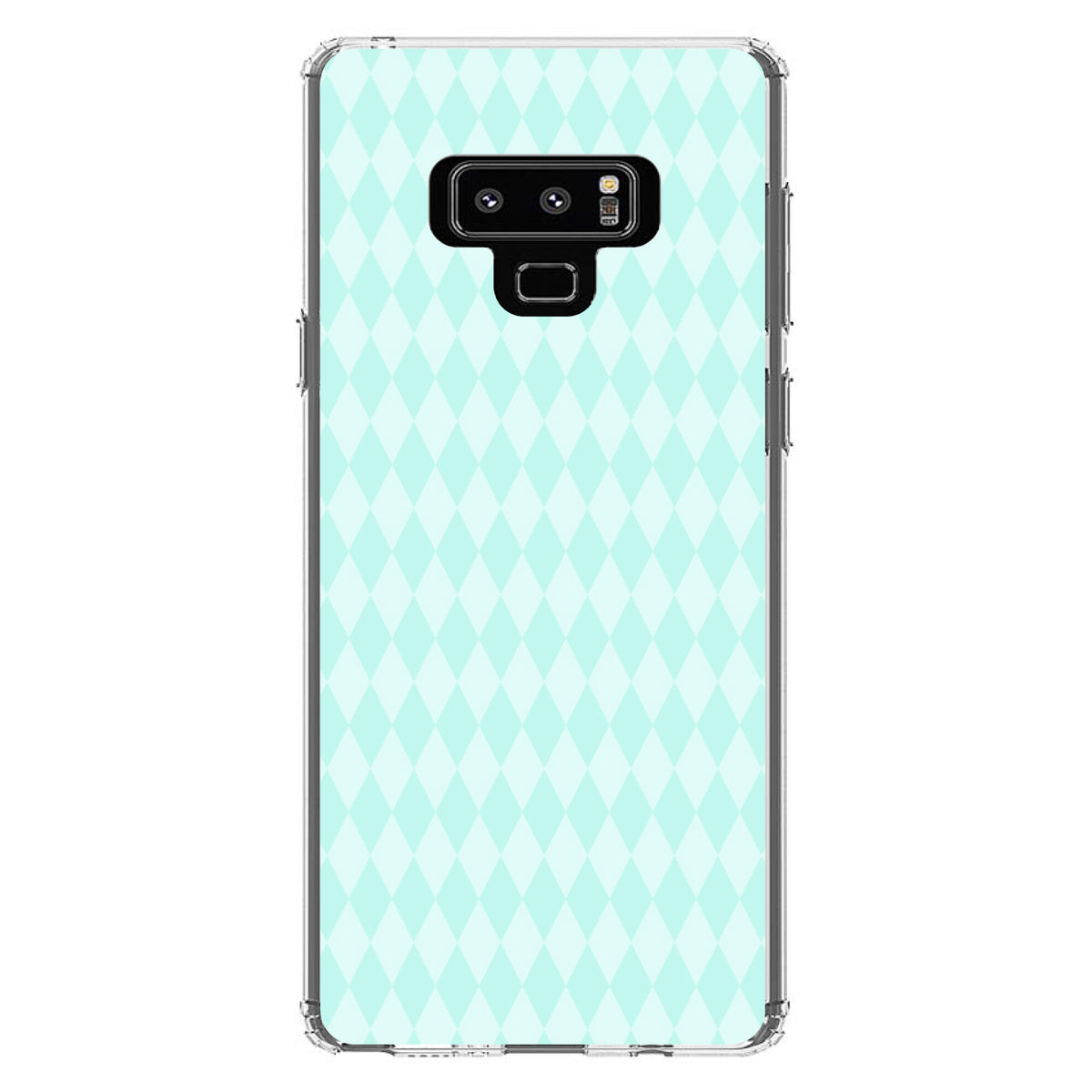 Teal Diamond Pattern Clear Shockproof iPhone Case, view 11