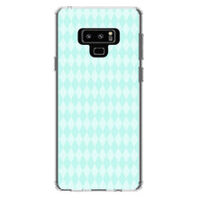 DistinctInk® Clear Shockproof Hybrid Case for Apple iPhone / Samsung Galaxy / Google Pixel - Teal Diamond Pattern