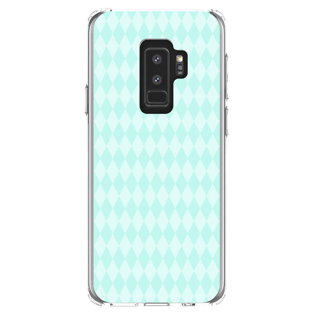 Teal Diamond Pattern Clear Shockproof iPhone Case, view 20