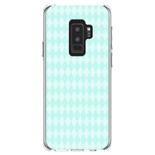 DistinctInk® Clear Shockproof Hybrid Case for Apple iPhone / Samsung Galaxy / Google Pixel - Teal Diamond Pattern