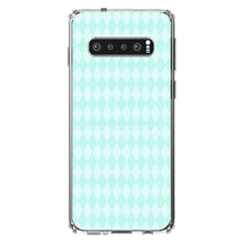 DistinctInk® Clear Shockproof Hybrid Case for Apple iPhone / Samsung Galaxy / Google Pixel - Teal Diamond Pattern