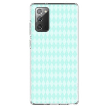 DistinctInk® Clear Shockproof Hybrid Case for Apple iPhone / Samsung Galaxy / Google Pixel - Teal Diamond Pattern