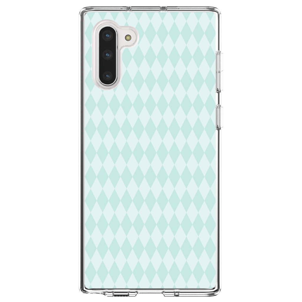 Teal Diamond Pattern Clear Shockproof iPhone Case, view 9