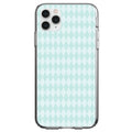 Teal Diamond Pattern Clear Shockproof iPhone Case