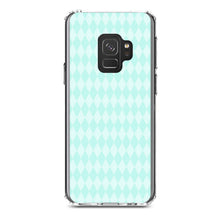 DistinctInk® Clear Shockproof Hybrid Case for Apple iPhone / Samsung Galaxy / Google Pixel - Teal Diamond Pattern
