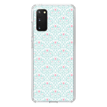 DistinctInk® Clear Shockproof Hybrid Case for Apple iPhone / Samsung Galaxy / Google Pixel - Teal & Pink Rose Pattern