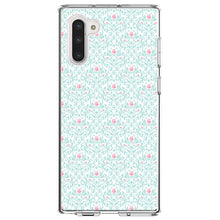 DistinctInk® Clear Shockproof Hybrid Case for Apple iPhone / Samsung Galaxy / Google Pixel - Teal & Pink Rose Pattern