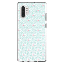 DistinctInk® Clear Shockproof Hybrid Case for Apple iPhone / Samsung Galaxy / Google Pixel - Teal & Pink Rose Pattern