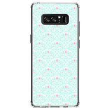 DistinctInk® Clear Shockproof Hybrid Case for Apple iPhone / Samsung Galaxy / Google Pixel - Teal & Pink Rose Pattern