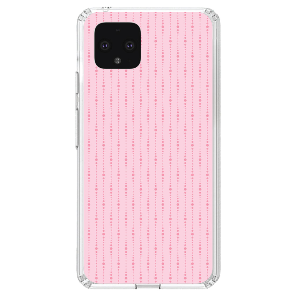 Pink Dot Line Pattern Clear Shockproof iPhone Case, view 24