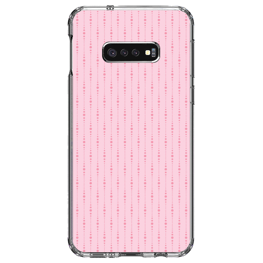 Pink Dot Line Pattern Clear Shockproof iPhone Case, view 18