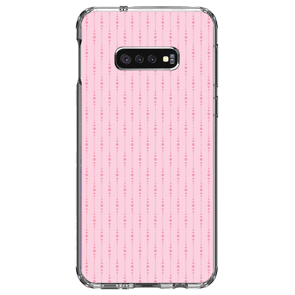 Pink Dot Line Pattern Clear Shockproof iPhone Case, view 18