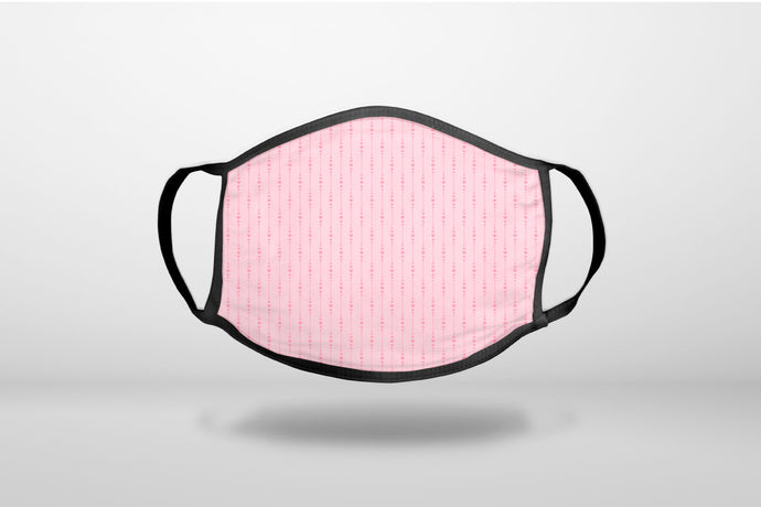 Pink Dot Line Pattern - 3-Ply Reusable Soft Face Mask Covering, Unisex, Cotton Inner Layer