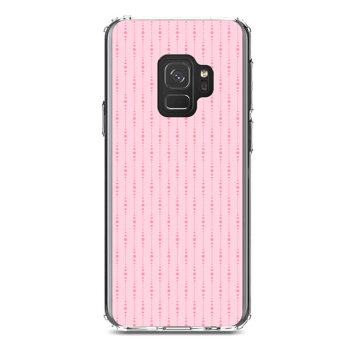 Pink Dot Line Pattern Clear Shockproof iPhone Case, view 19