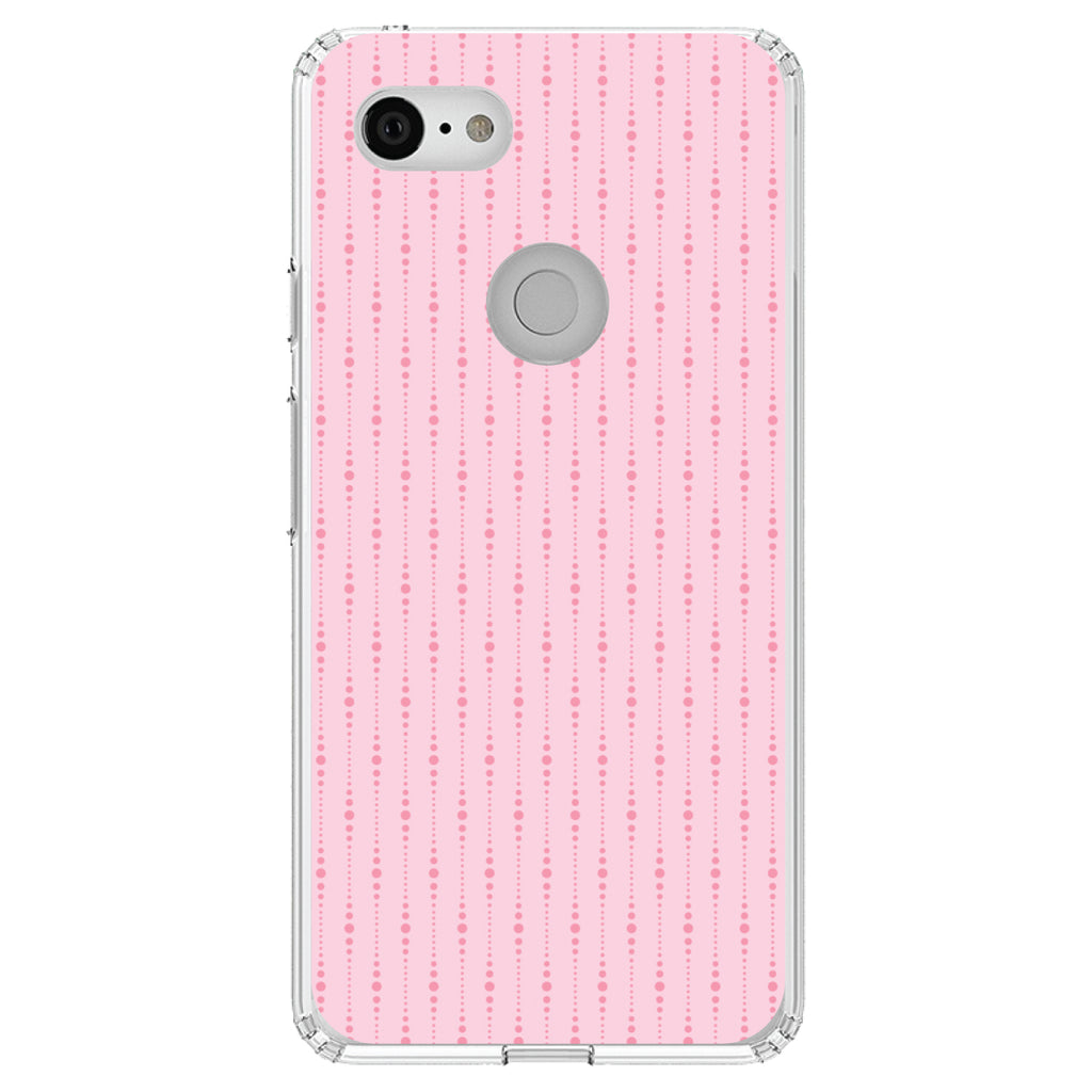 Pink Dot Line Pattern Clear Shockproof iPhone Case, view 22