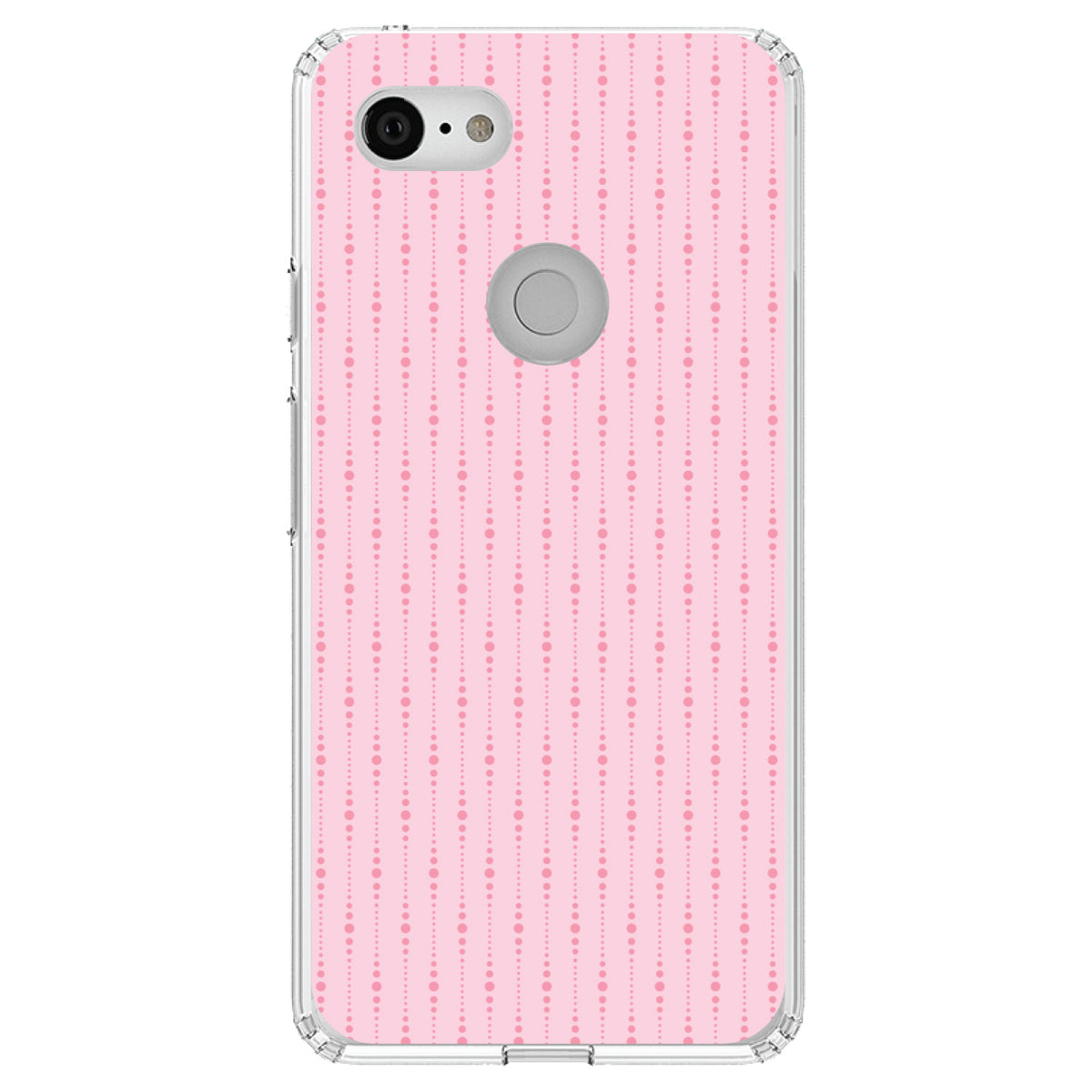 Pink Dot Line Pattern Clear Shockproof iPhone Case, view 22