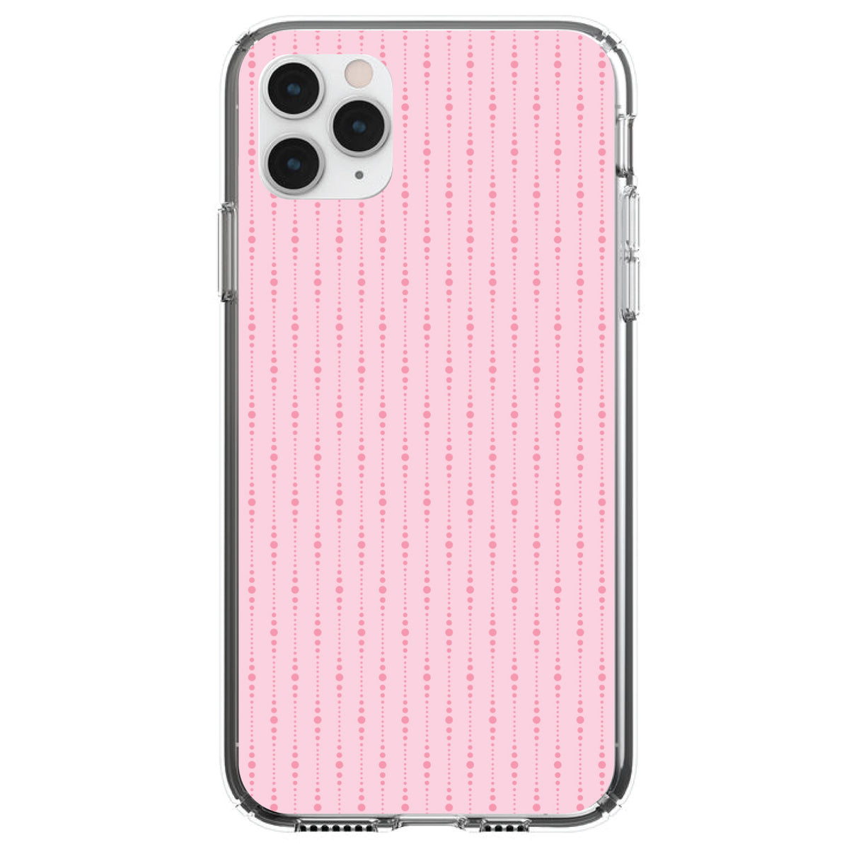 Pink Dot Line Pattern Clear Shockproof iPhone Case